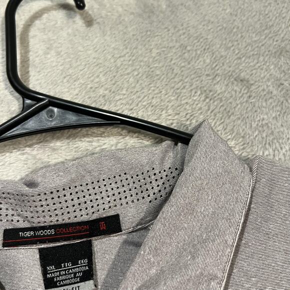 Nike Tiger Woods Collection Polo Shirt Mens 2XL Gray Golf Performance Stretch - Picture 4 of 8